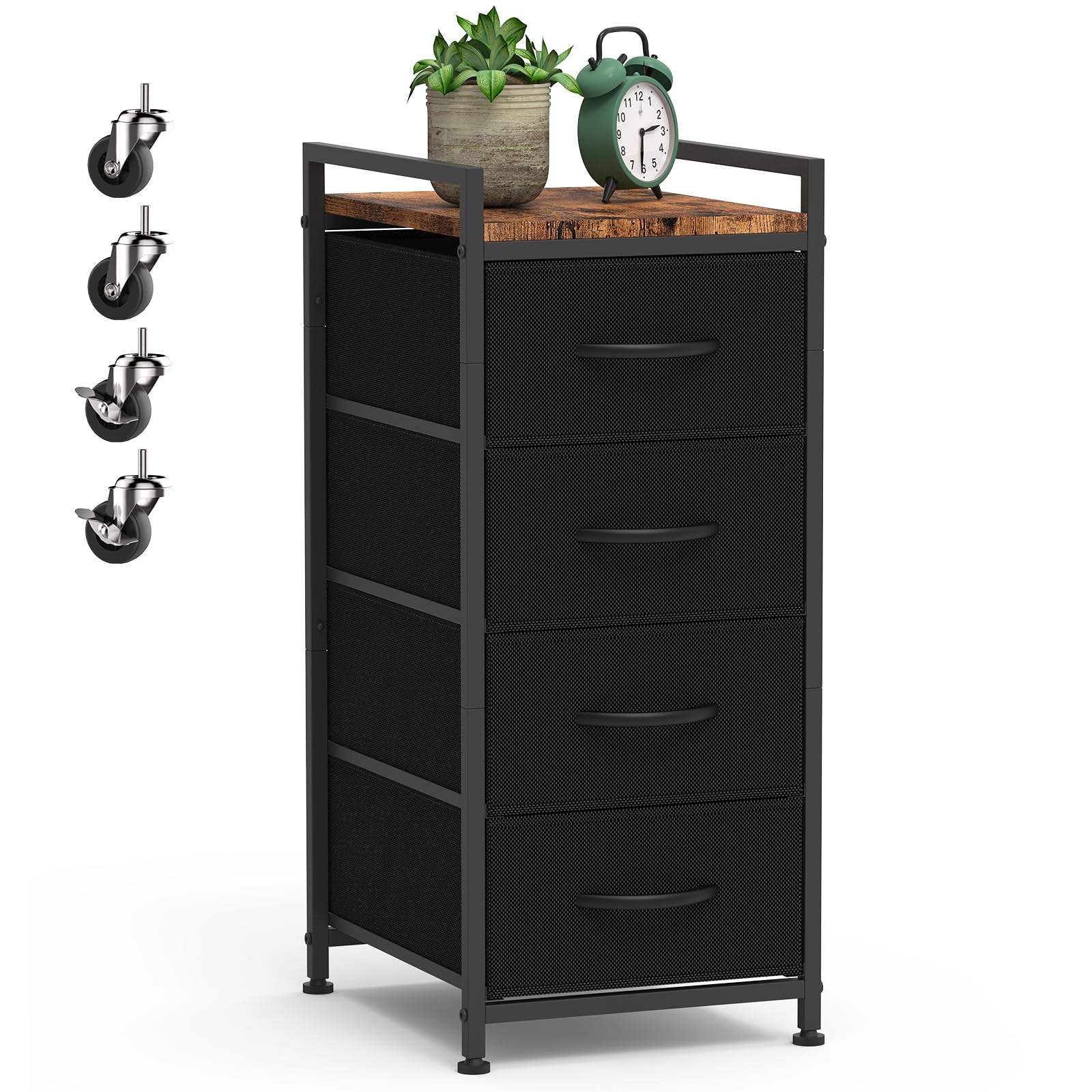 Dresser with 4 Drawers Fabric Storage Dresser Small Chest of Drawers