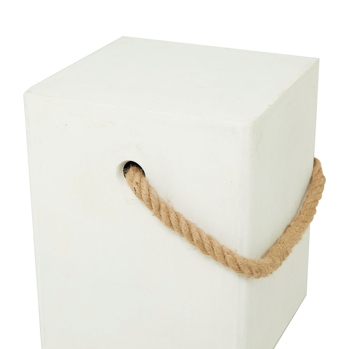 Magnesium Oxide Lightweight Outdoor Accent Table with Rope Handle