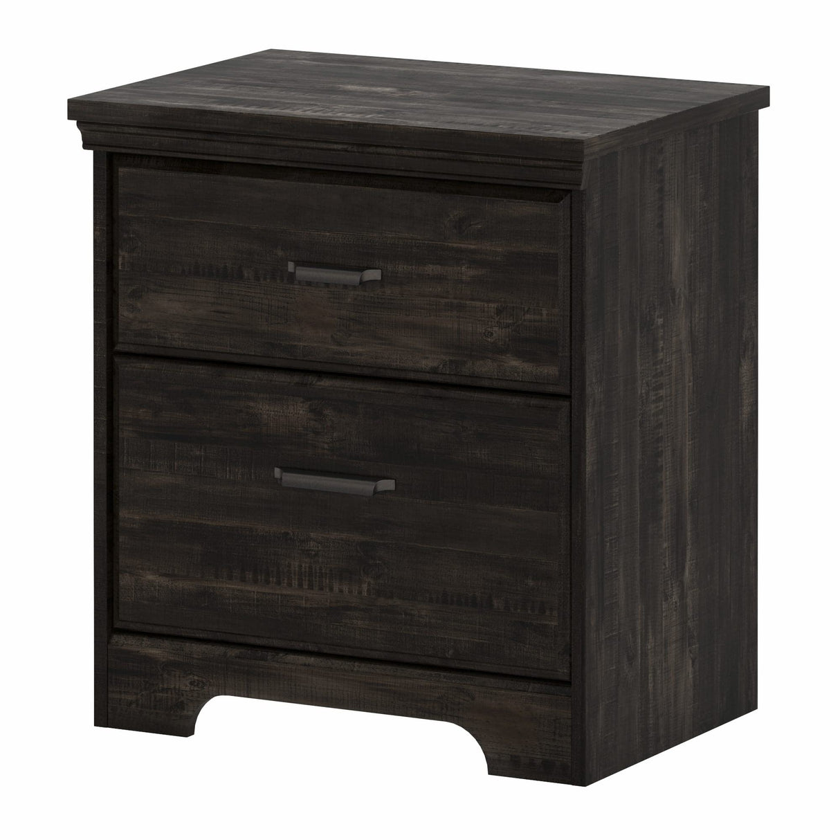 2-Drawer Nightstand, Rubbed Black
