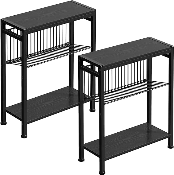 SlimFit 3-Tier Snack & Side Table with Magazine Rack