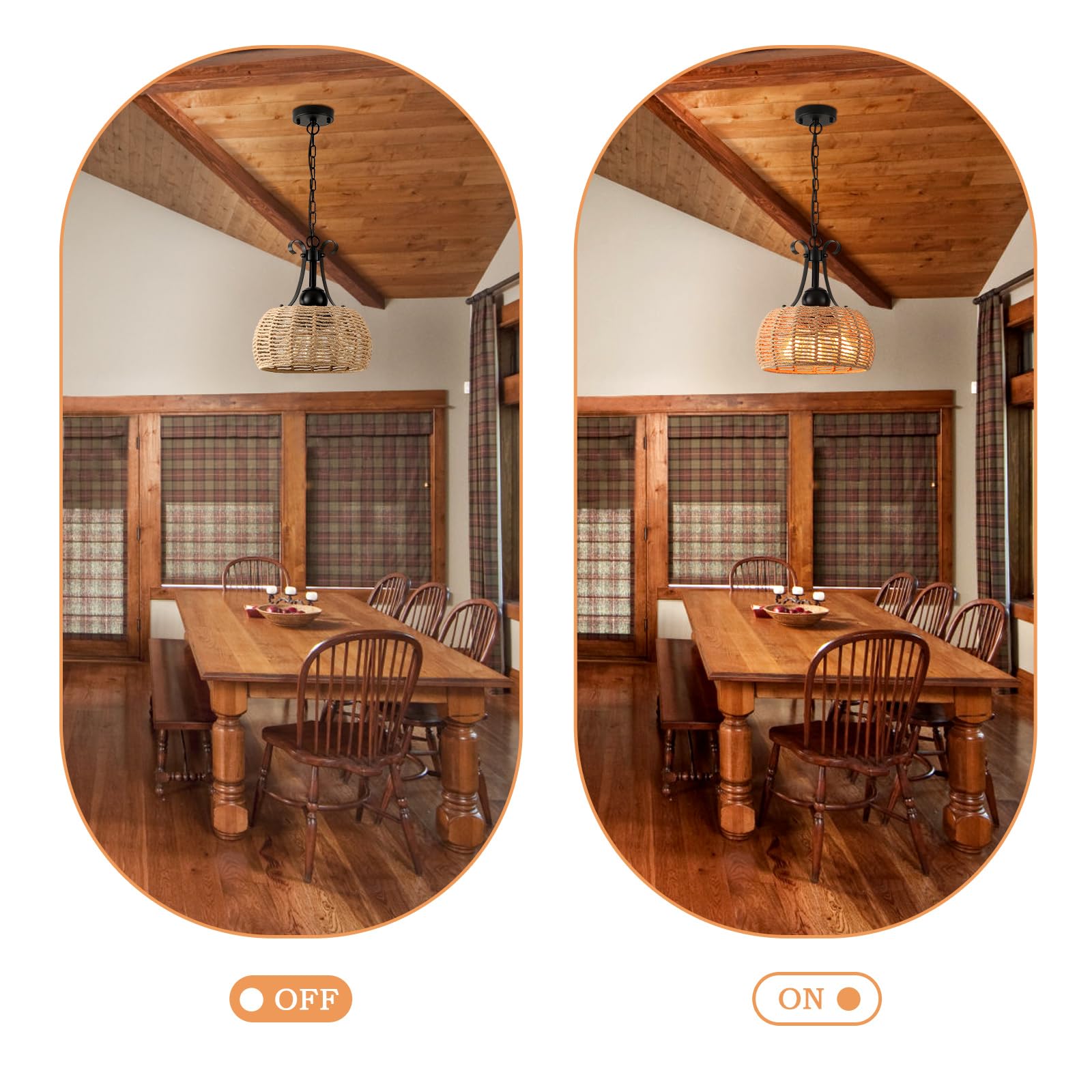 ZSYSZM 12.6”Boho Large Light Fixture,3-Lights Farmhouse Chandelier for Dining Room,Coastal Wicker Chandeliers,Rattan Pendant Light Kitchen Island,Rustic Chandelier Over Table,Bedroom,Hallway, Foyer