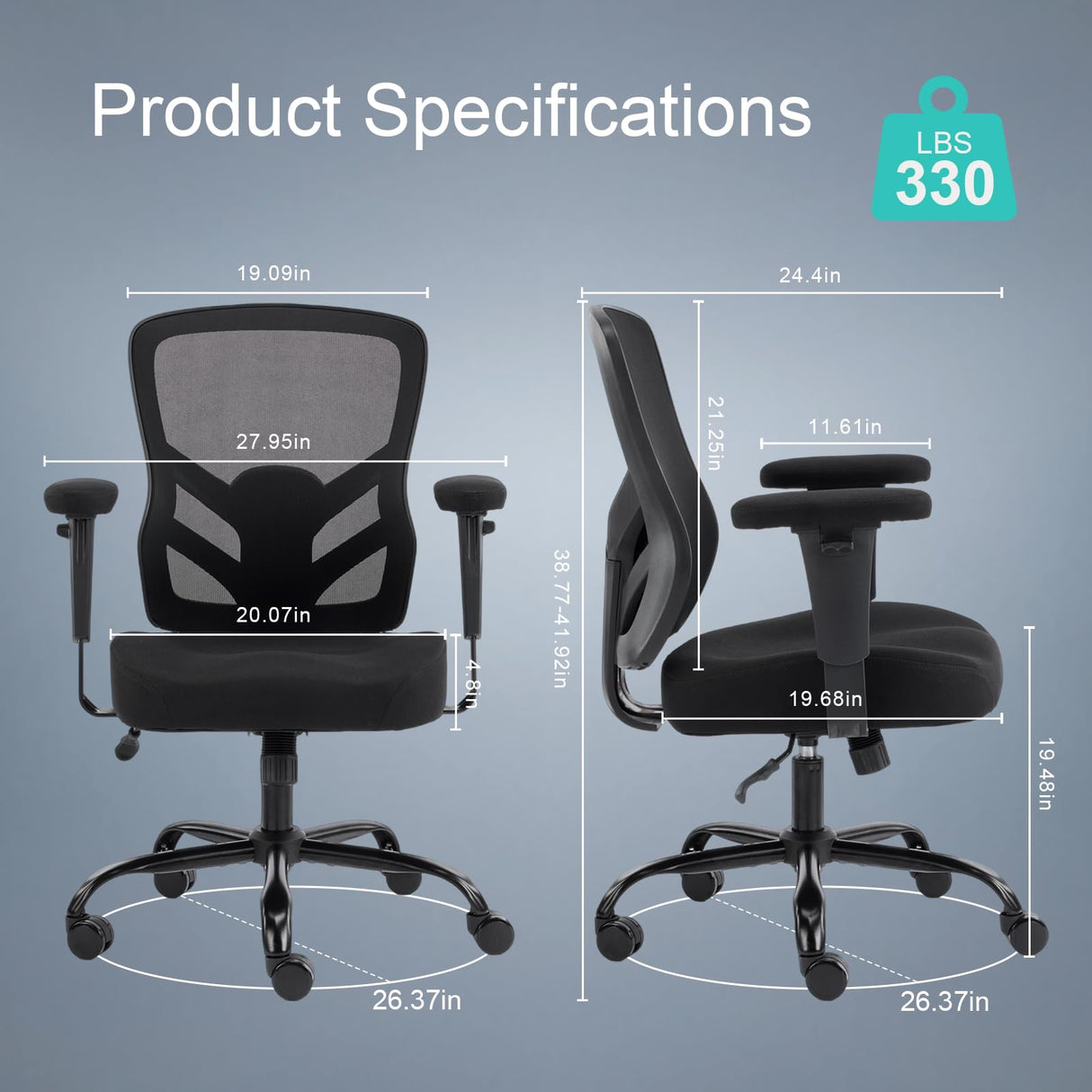 Ergonomic Mesh Office Chair with Adjustable Lumbar Support