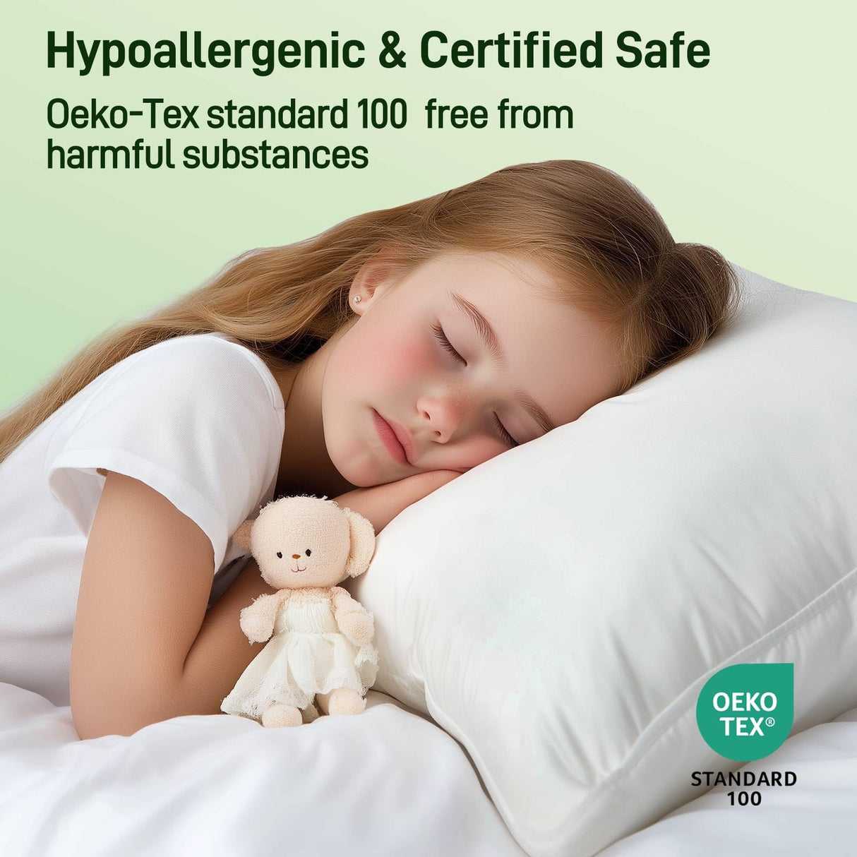 Hypoallergenic Bamboo Viscose Shell, Soft Bed Pillows King Size Set of 2 with Down Alternative Filling, Oeko-Tex Certified, Luxury Hotel Quality for Stomach, Back and Side Sleepers