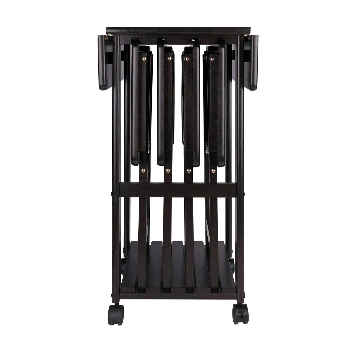 Ergode Wood Sophia 5-Piece Snack Table Set | Compact & Stylish Solution for Daily Use, Entertaining, and Extra Table Space