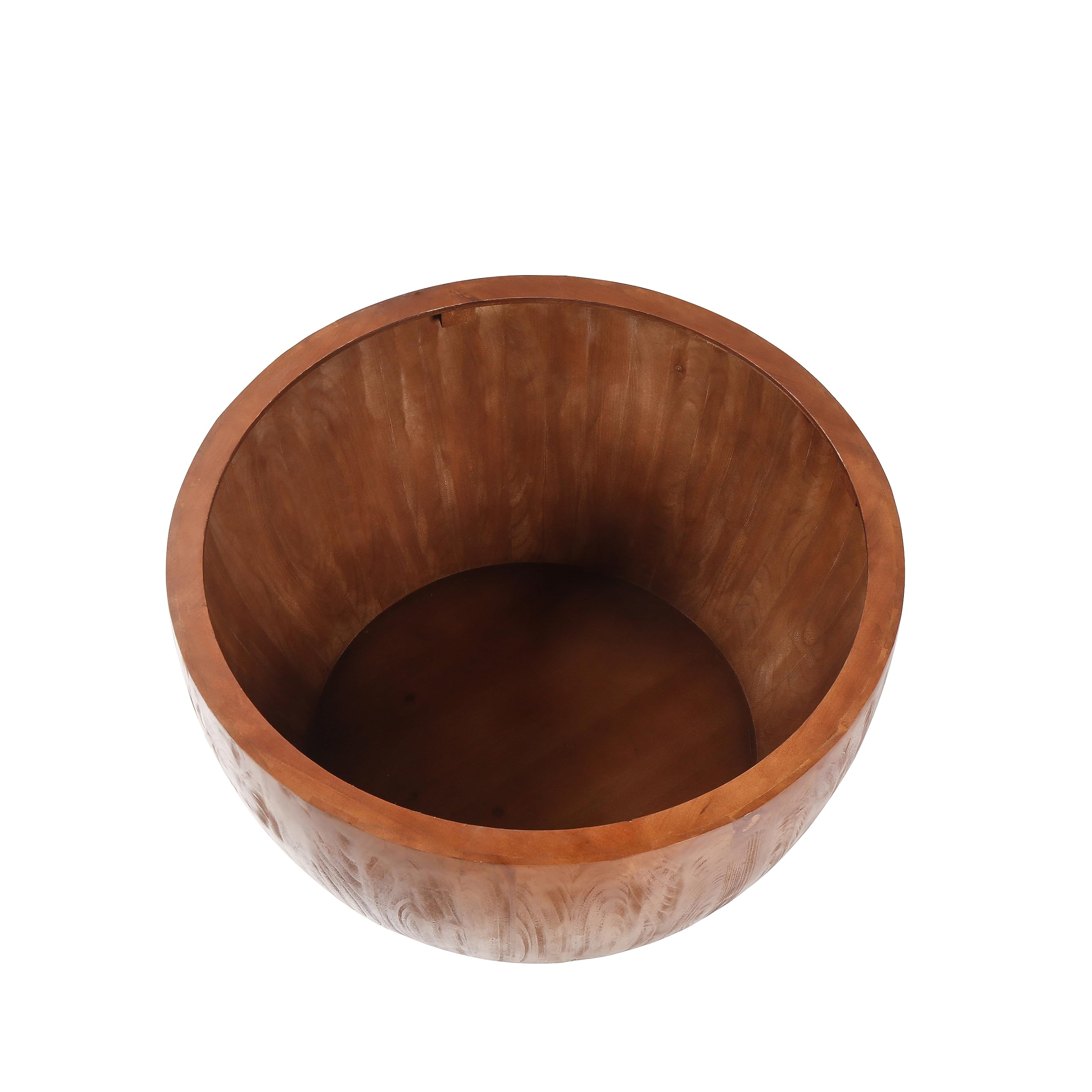 31.50" Vintage Style Bucket Shaped Coffee Table, Drum Coffee Table for Office