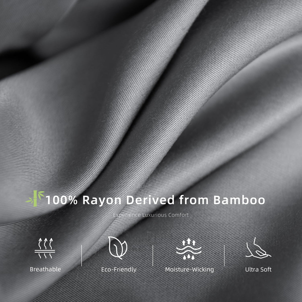 Queen Sheet Set, Rayon Derived from Bamboo, Cooling Sheets, Deep Pocket Up to 16",