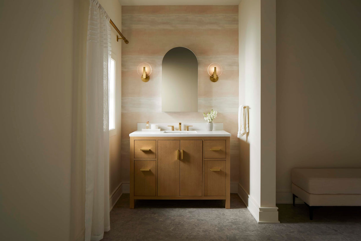 Embark Medicine Cabinet, Deep Storage with Adjustable Shelves and Arch Mirrored Door,