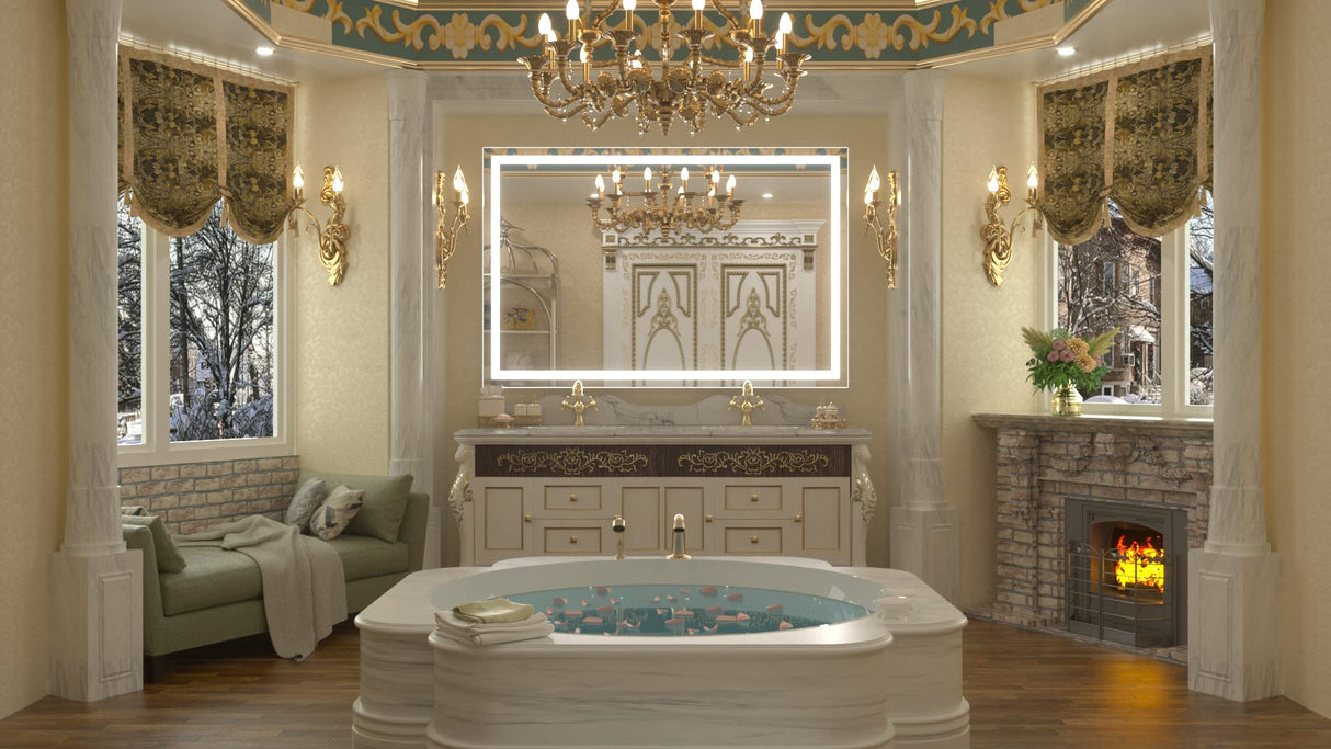 Bathroom Mirror with Lights,White/Warm/Natural