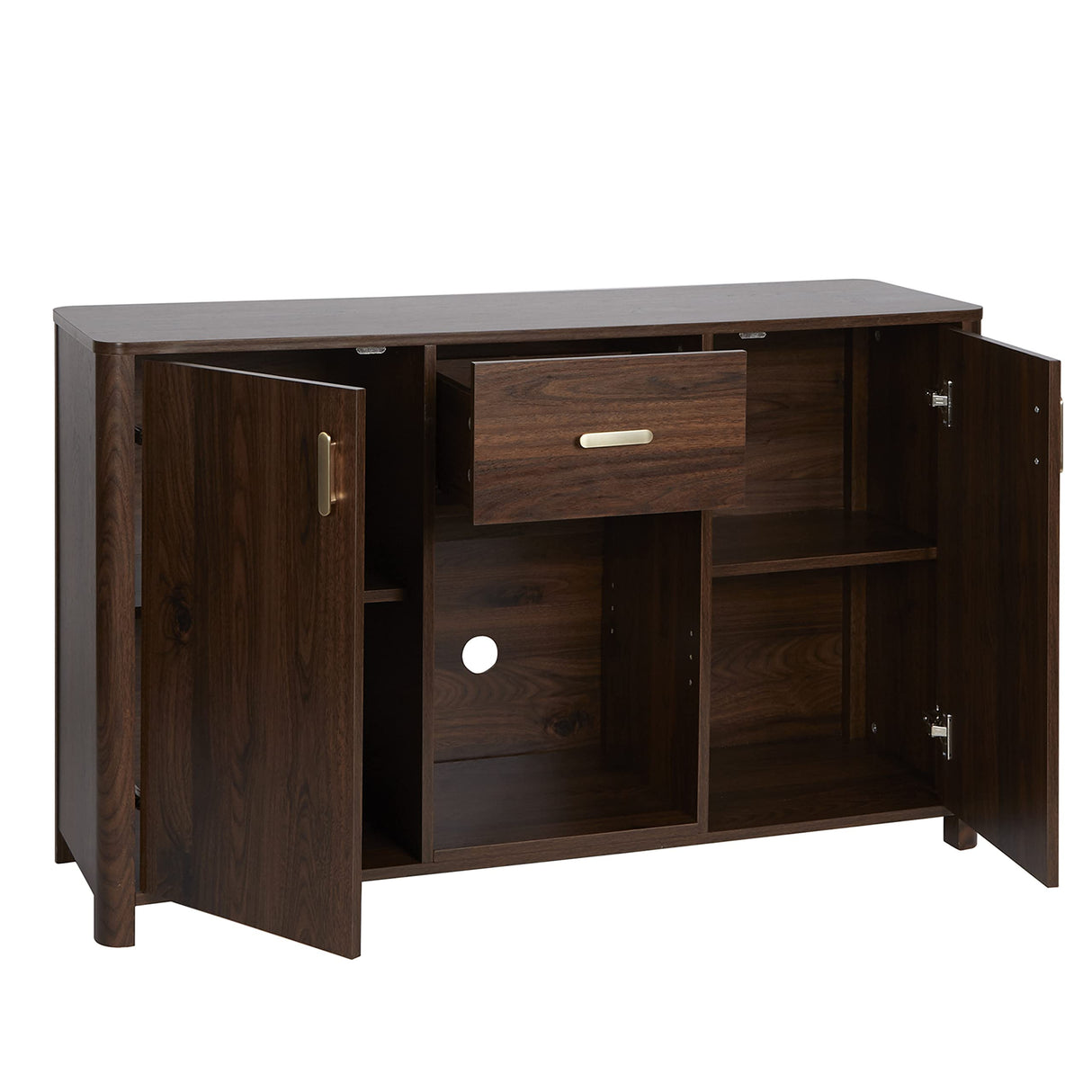 Emerson Storage Media Console TV Stand for TVs up to 59", Walnut