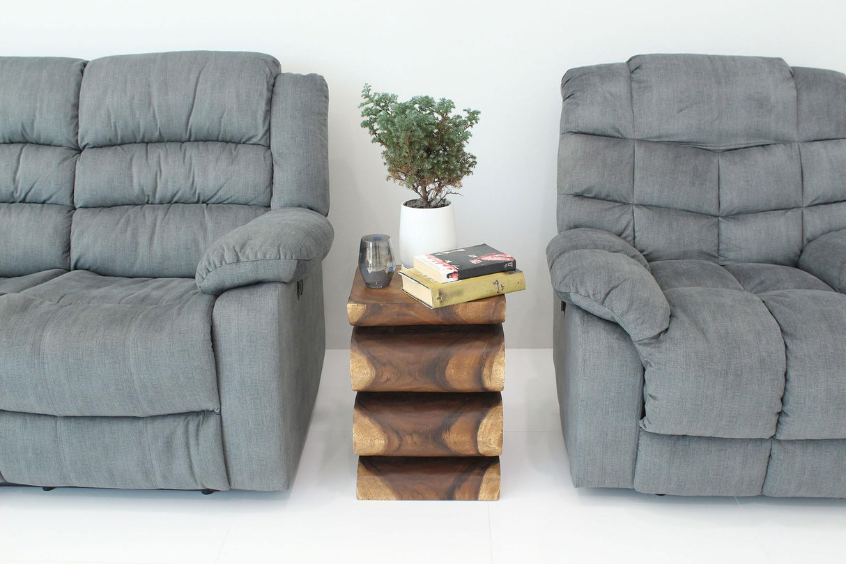 Wood Wave Verve Accent Snake Table 14x14x20 in H Walnut Oil