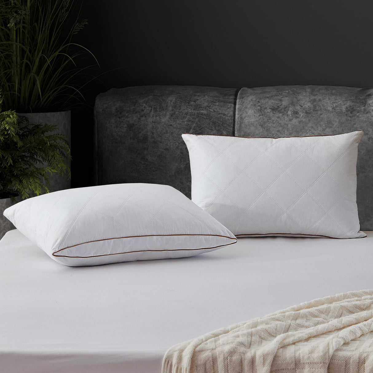 Goose Feather and Down Pillows,Oval Gusseted Feather Down Pillow