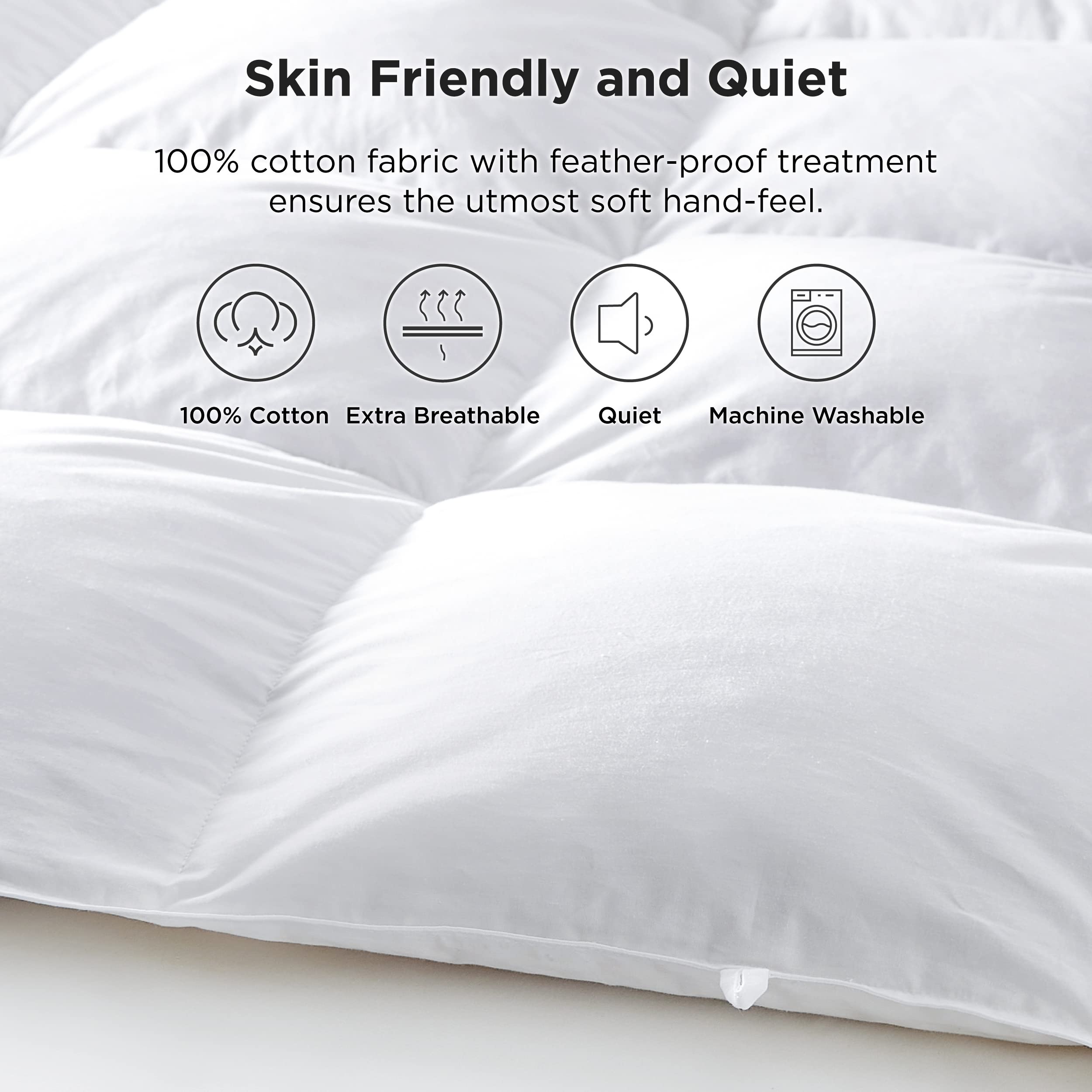 Goose Feather Down Comforter Queen Size - All Season Duvet Insert