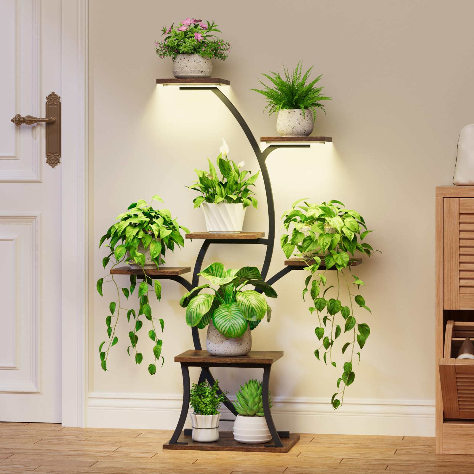 LunaArc 44" 7-Tier Plant Stand with Grow Lights