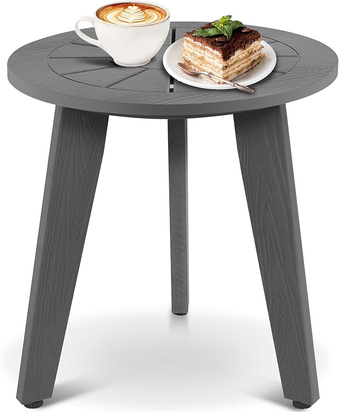 Outdoor Round Side Table, Waterproof Three-Legged Entryway Table