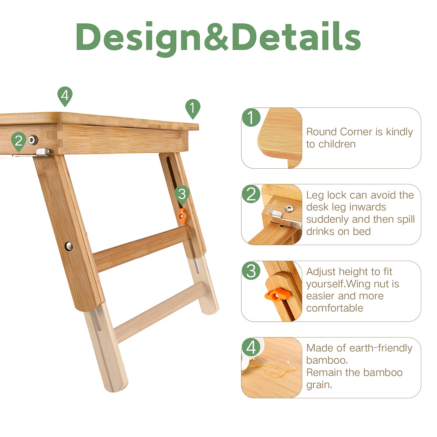 33.5inch Floor Table and 23.6in Bamboo Drawing Table Nnewvante