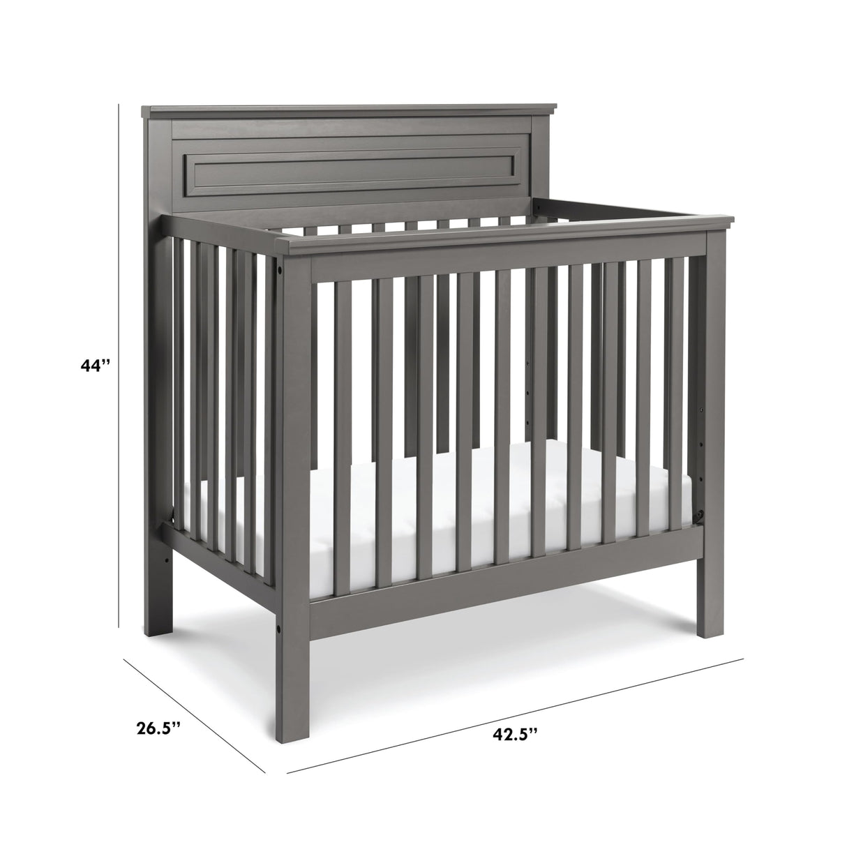 Autumn 4-in-1 Convertible Mini Crib in Slate, Greenguard Gold Certified