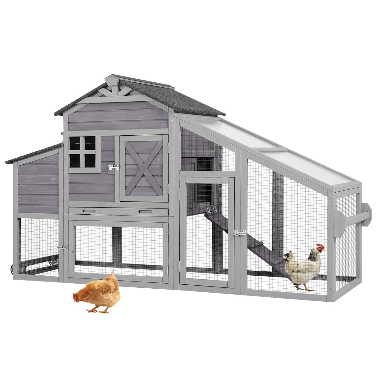 CluckCaddy Compact Mobile Chicken Coop with Nesting Box & Pull-Out Tray