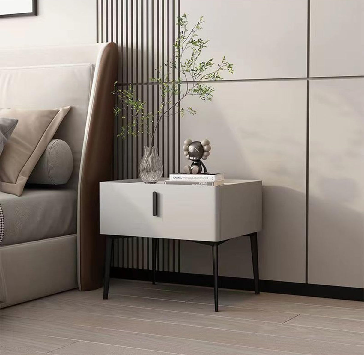 Wood Bedside Table, Retro Simple Bedside Table