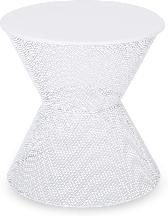 Doreen Modern Outdoor Iron Side Table, Matte Black