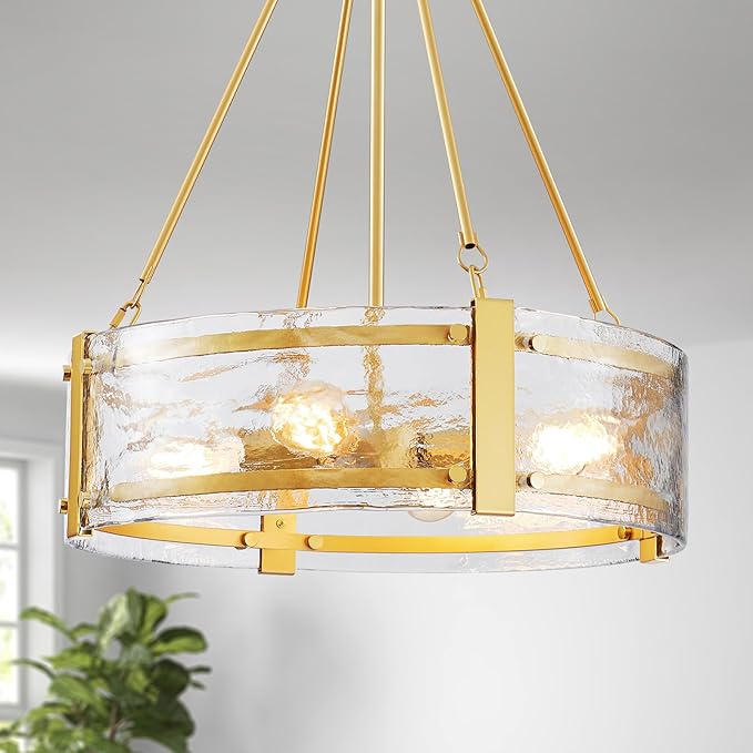 Crystal Chandelier, Modern Design for Dining Room, Gold Pendant Lighting Fixure