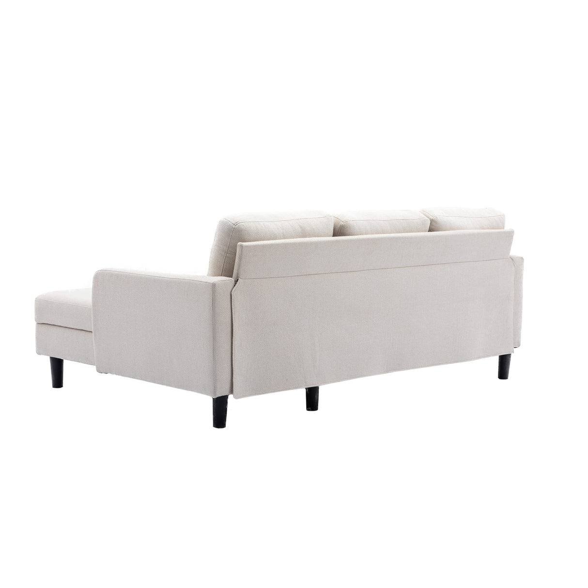 Sofa Bed with Reversible Chaise Longue, Beige Modern L-Shaped Couch