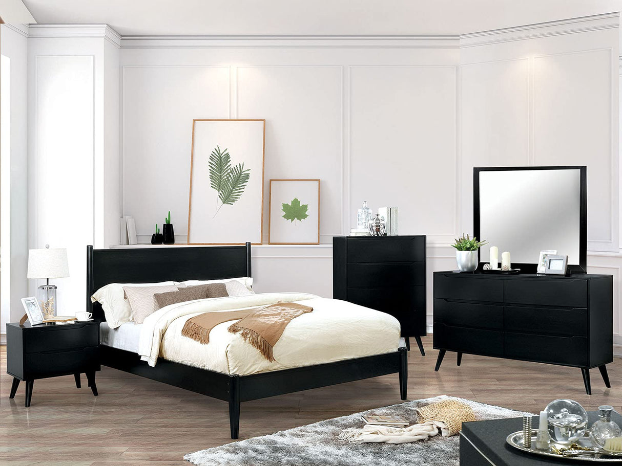 24" H Nightstand with 2 Drawers, Black