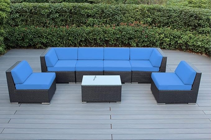 7-Piece Outdoor Patio Furniture Sectional Conversation Set