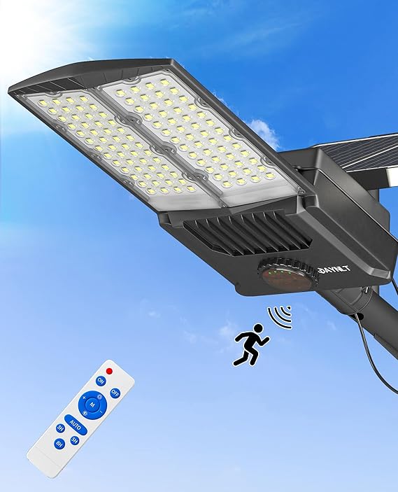 Y-11000W Solar Street Lights Outdoor,850000LM 6500K High Powered Commercial