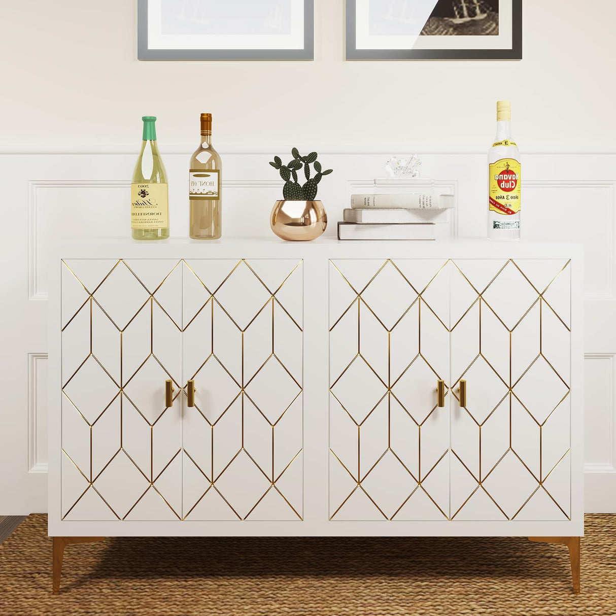 4-Door Buffet Cabinet with Storage - Versatile Sideboard for Kitchen, Dining Room