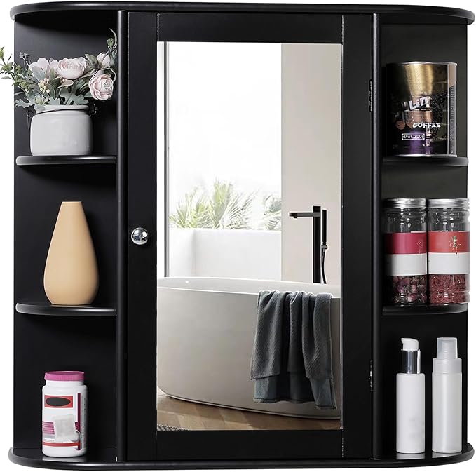 Bathroom Medicine Cabinet with Mirror, Bathroom Wall Cabinet with 2 Adjustable Shelves