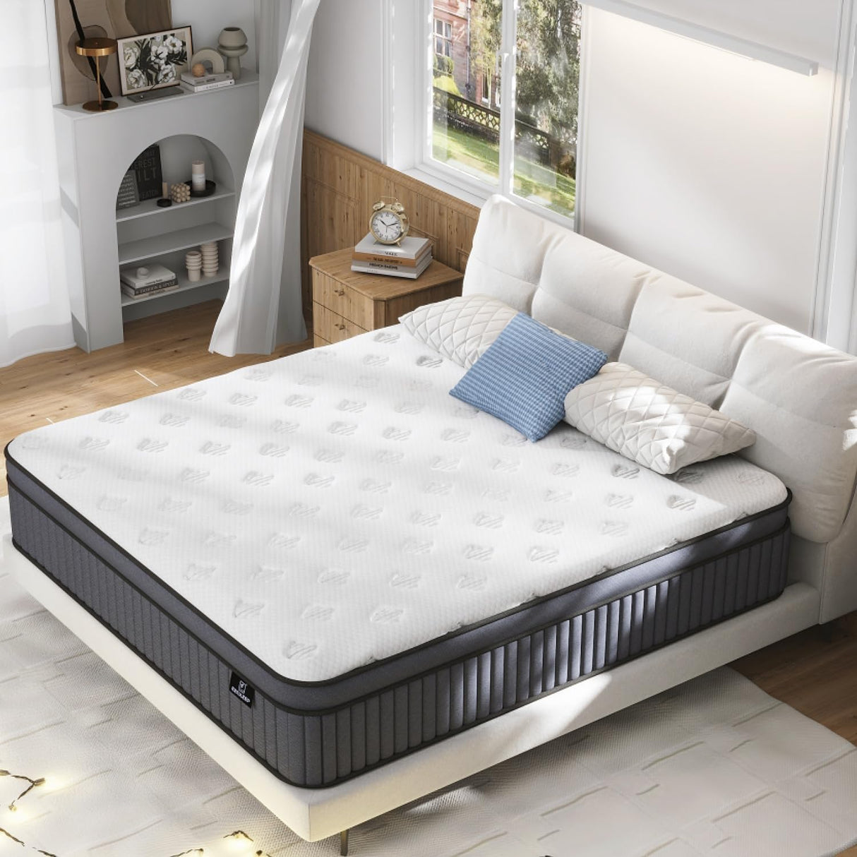 Queen Size Mattress, Upgrade Strengthen 12 Inch Firm Hybrid Queen Mattress in a Box