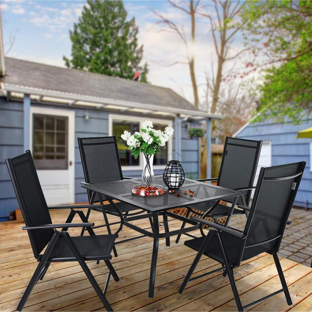 5 pcs Patio Dining Sets with 1.57" Umbrella Hole, Outdoor Dining Furniture Set