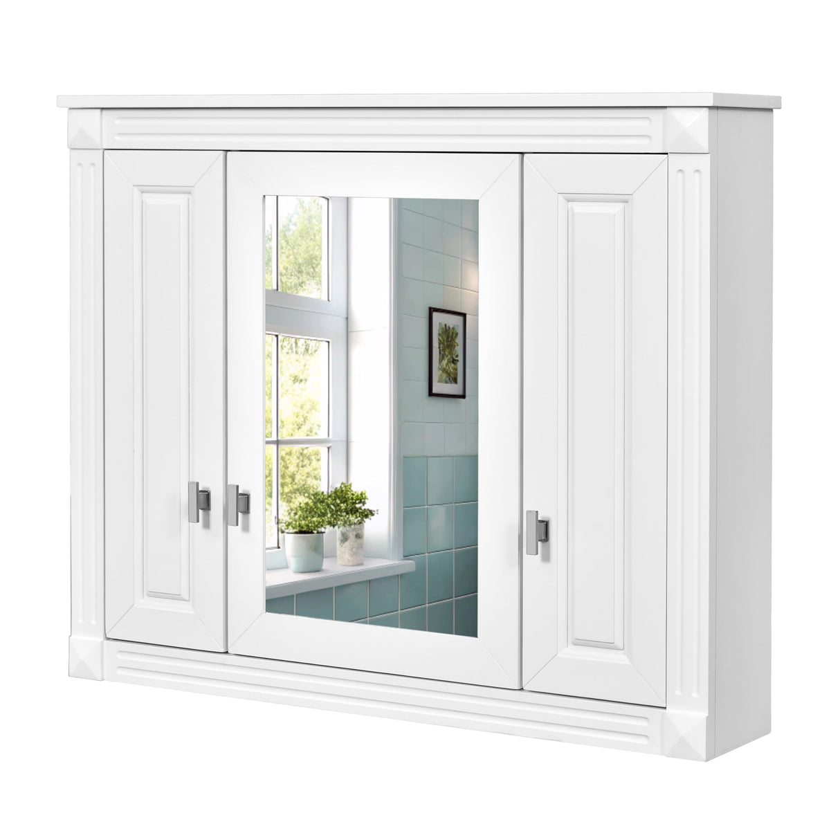 Wall Mounted Bathroom Medicine Cabinet with Mirror, Bathroom Wall Cabinet