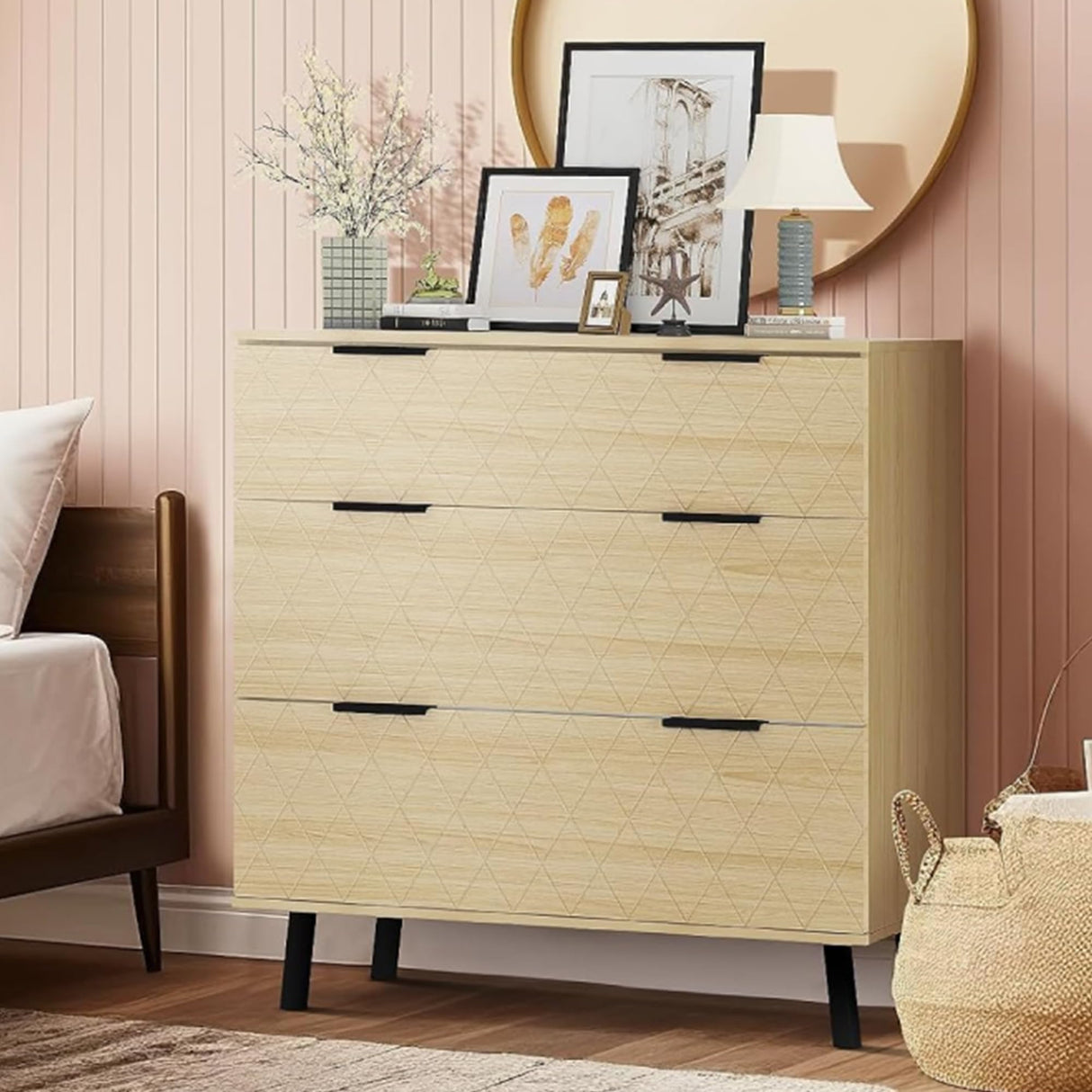 3 Drawer Dresser, Large Capacity 3 Drawer Dresser