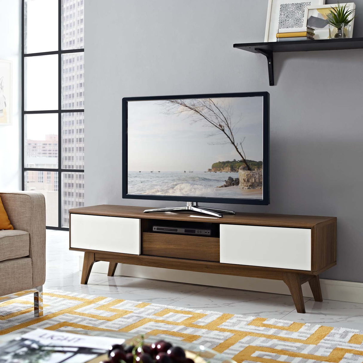 Envision Mid-Century Modern Low 59 Inch TV Stand