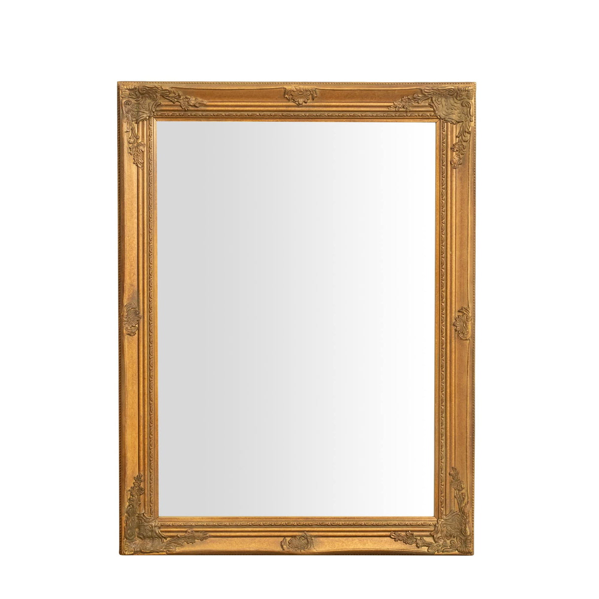 Wall Mirror Bathroom and Bedroom 64 x 84 x 5 cm – Wall Entrance Mirror with Hooks – Gold Mirror