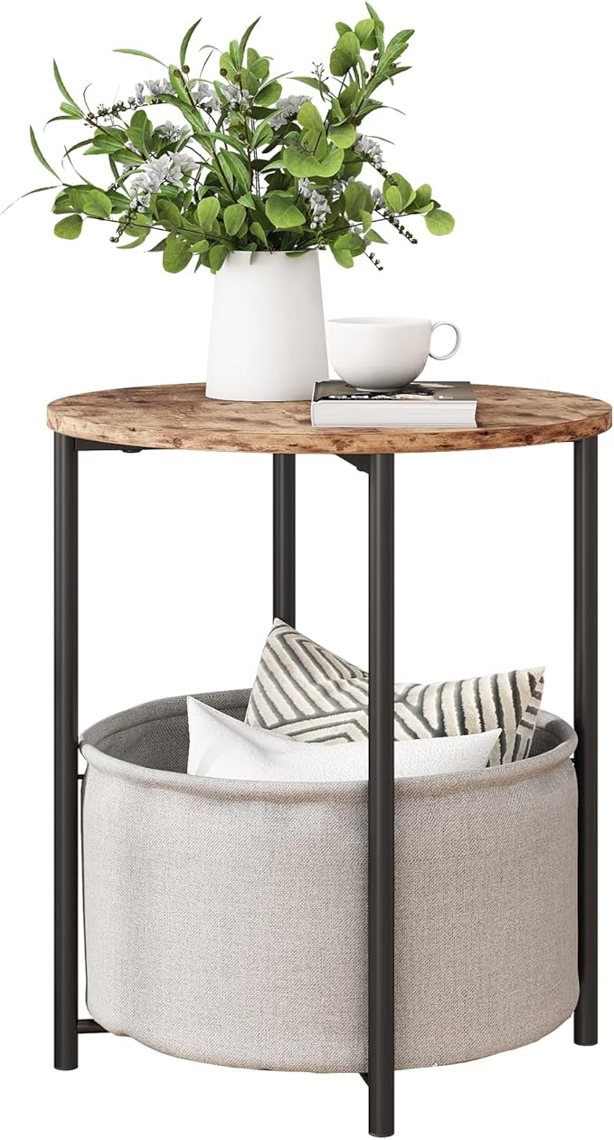 Coffee Table with Storage, Round Center Table for Living Room, Bedroom