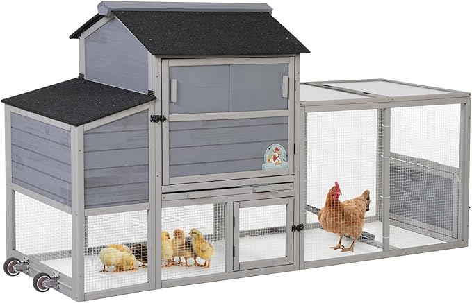 Farmstead Multi-Pet Coop – Pine Wood Chicken, Duck & Rabbit House with Run
