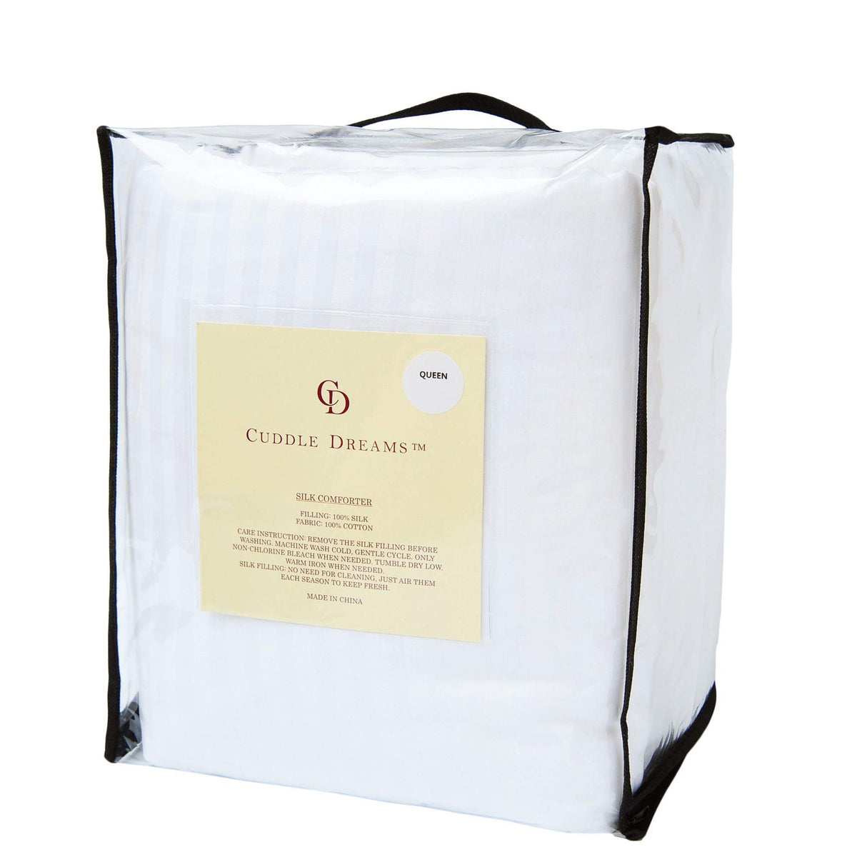 Silk Comforter for Spring/Summer/Fall, 100% Long-Strand Silk Filling, Natural & Breathable (King Size)