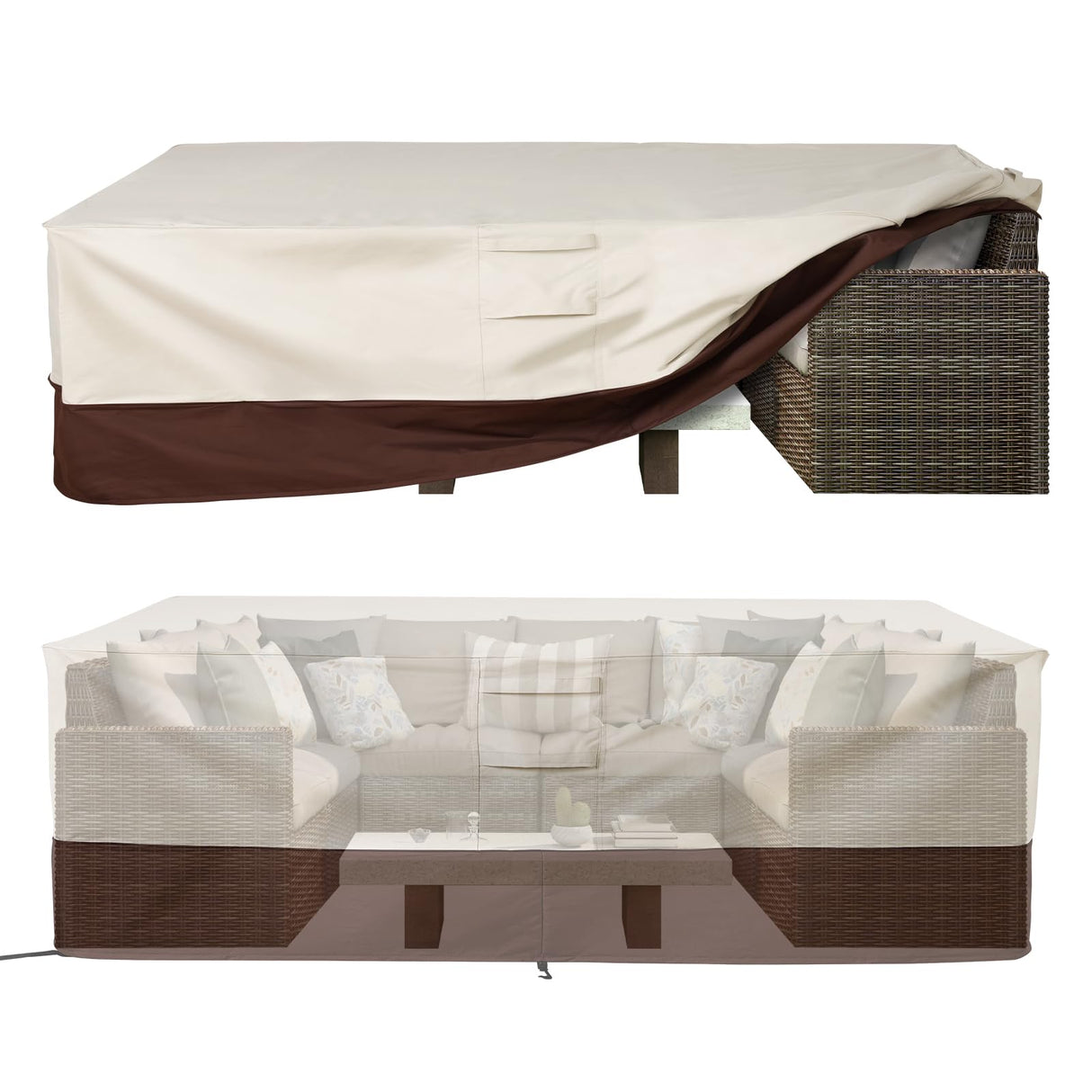 Waterproof Patio Furniture Set Cover, Lawn Patio Furniture Cover with Padded Handles