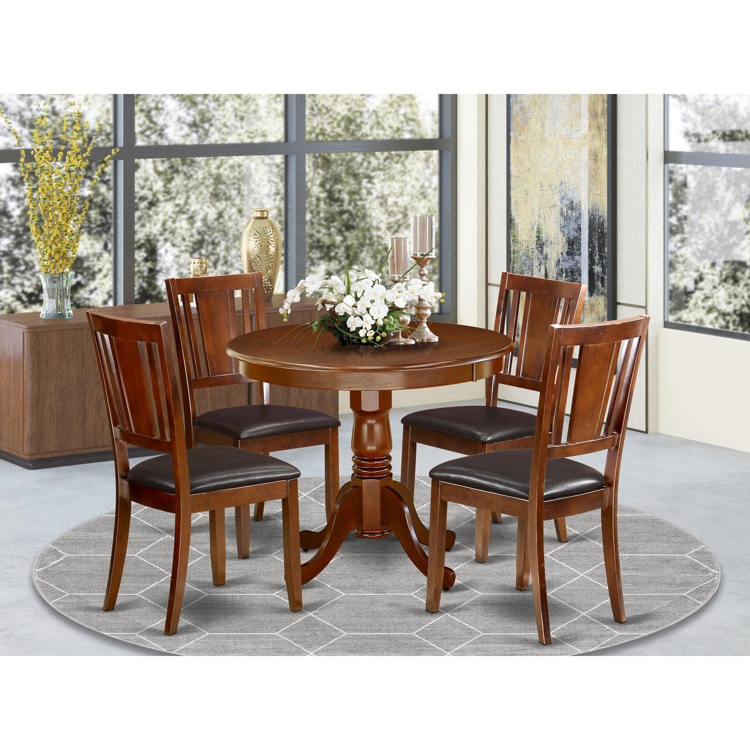 ANDU5-MAH-LC Antique 5 Piece Set Includes a Round Kitchen