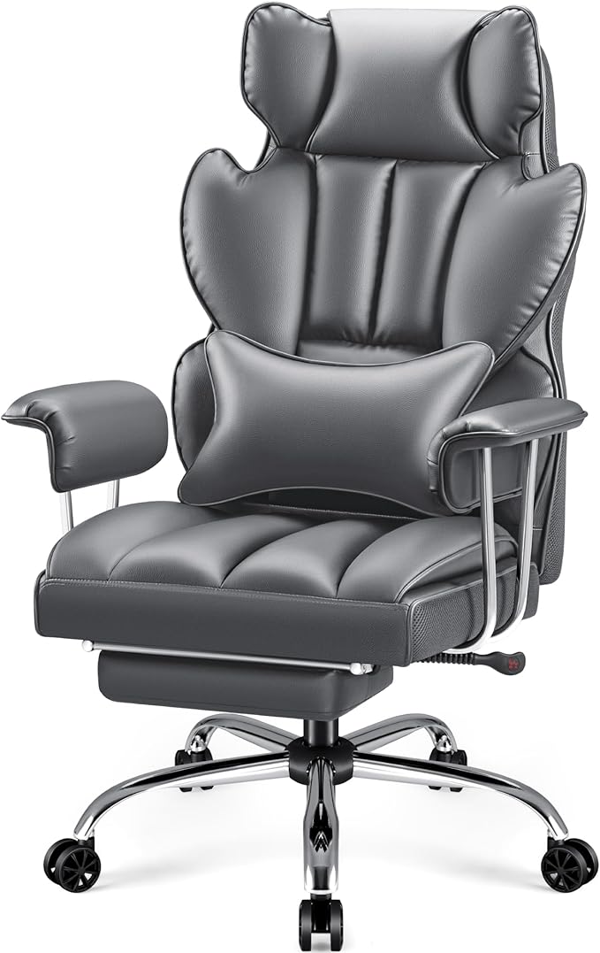 Big and Tall Executive Office Chair with Lumbar Support Leather Computer Chairwith