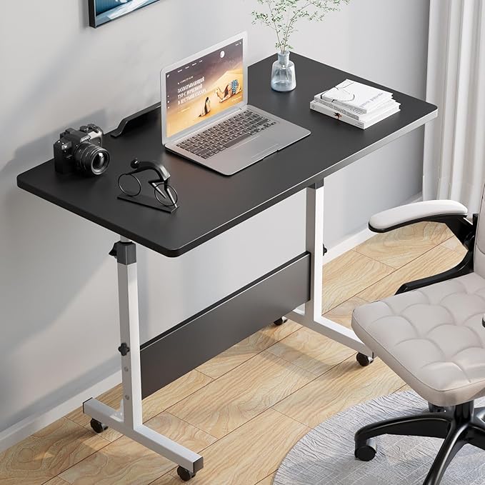 Rolling Desk Adjustable Height,Rolling Computer Cart,Portable Laptop Desk