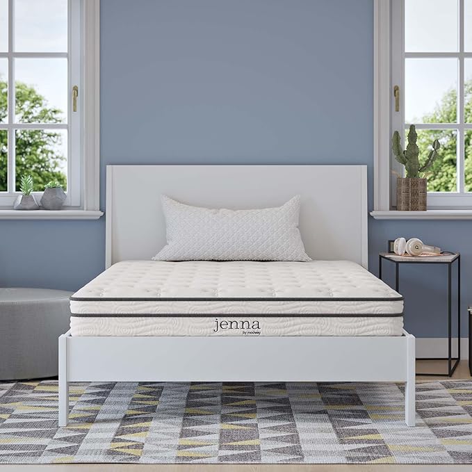 Jenna Innerspring and Foam Mattress-10-Year Warranty, Queen, White