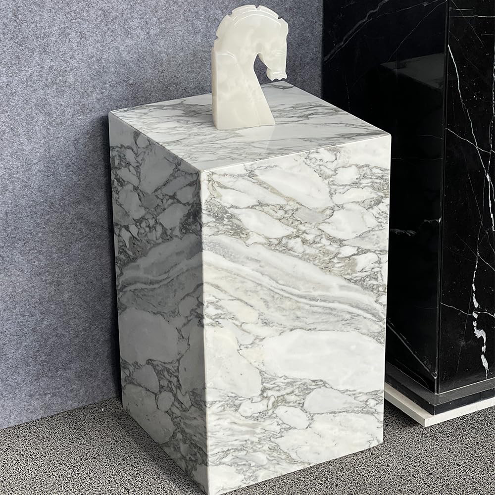 Marble Side Table,Square End Table for Modern Sofa and Bed, Living Room, Sofa