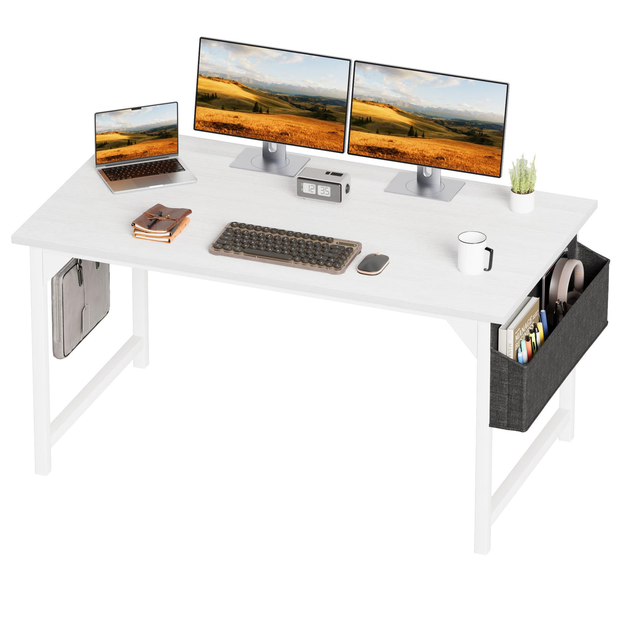 48 Inch Computer Desk, Wood Modern Simple PC Home Office Table