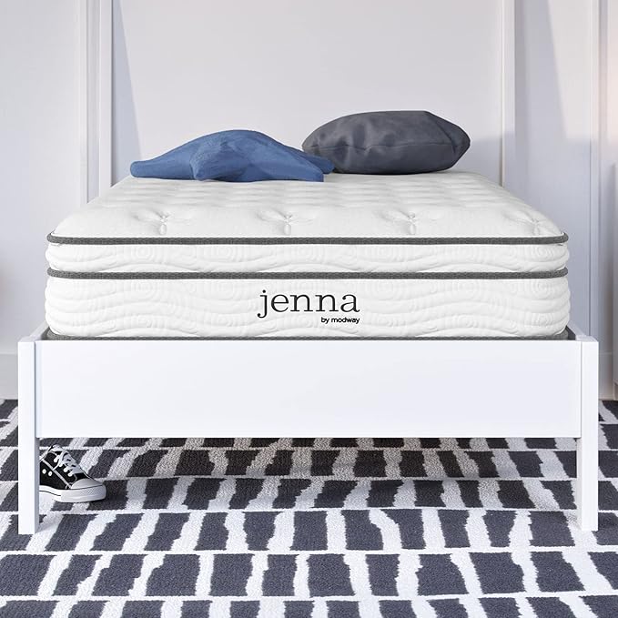 Jenna Innerspring and Foam Mattress-10-Year Warranty, Queen, White
