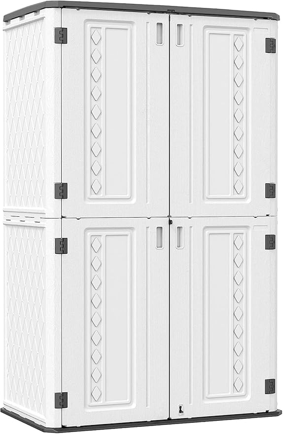 Outdoor Storage Shed - Horizontal Storage Cabinet Waterproof for Garden, Patio, Backyard