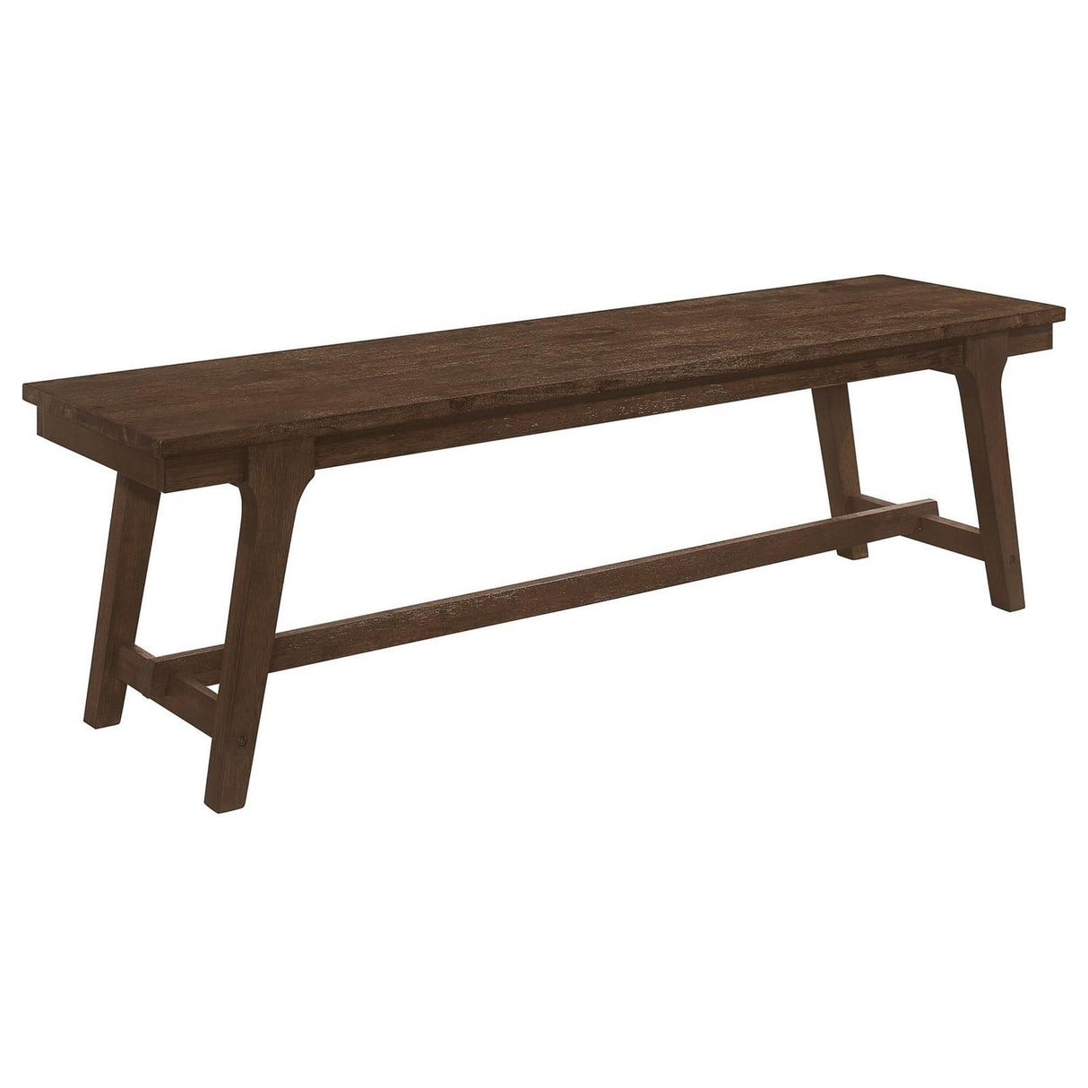 Wire Brushed Asian Hardwood Angled Block Legs Bench Brown