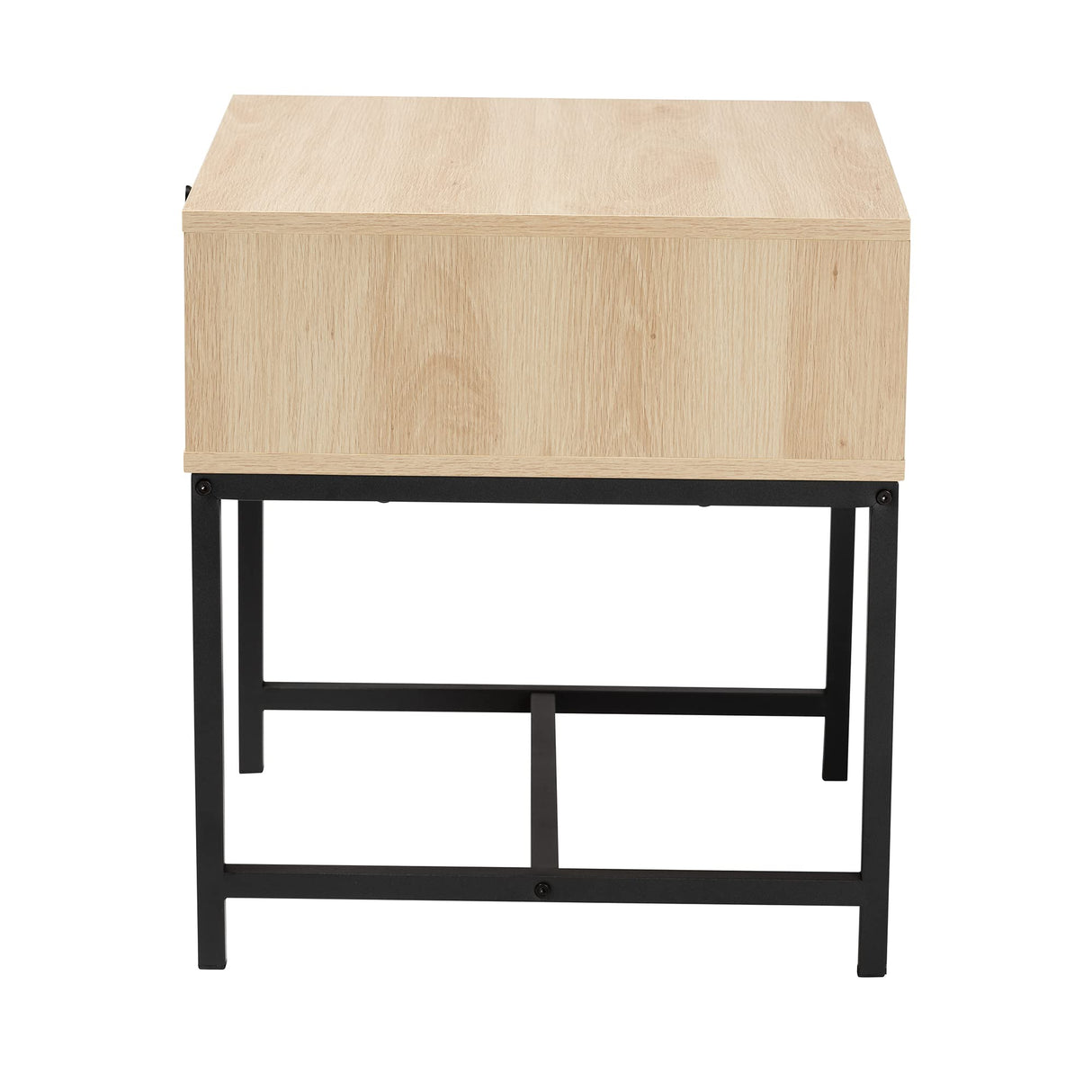 Caterina End Table, 1-Drawer, Natural Brown/Black